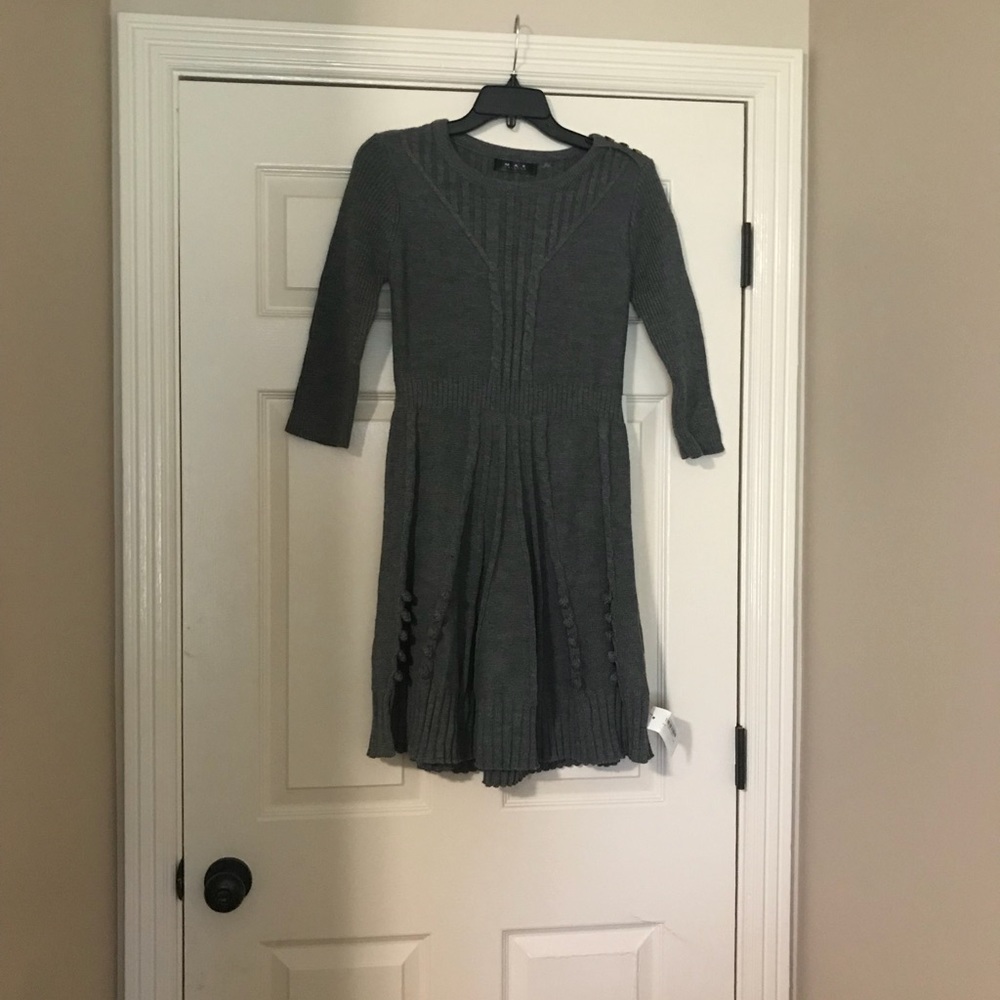 NWT MAK Sweater Gray Large Sweater Dress